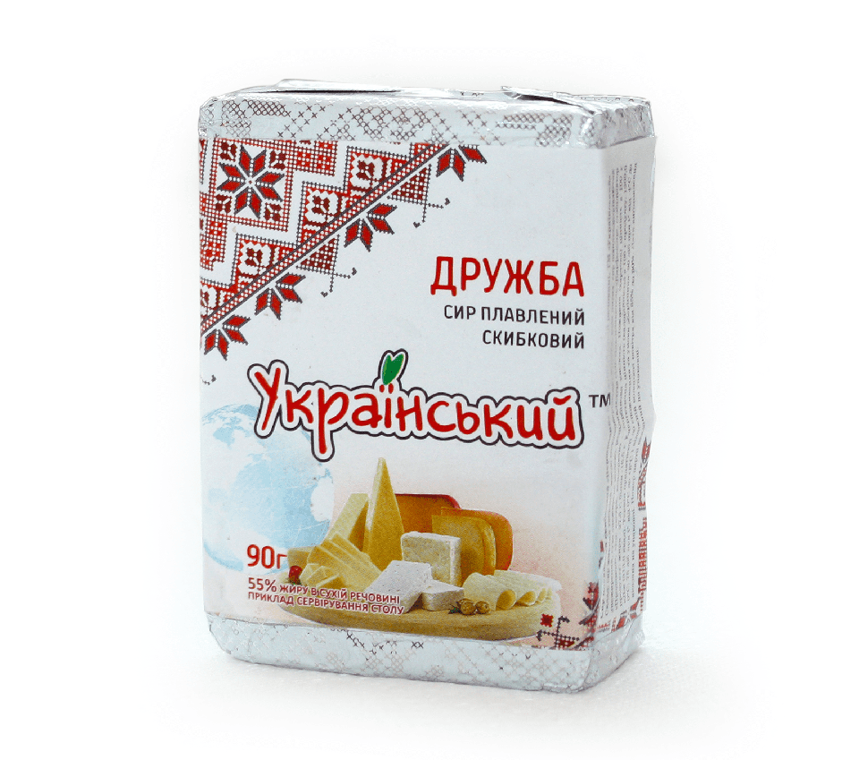 Сир плавлений скибковий Дружба"Український" 90г.